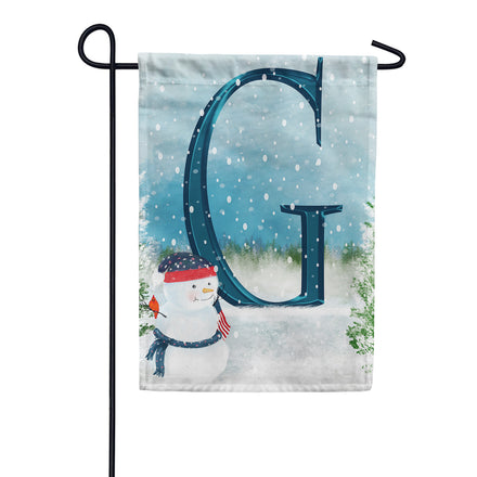 Let It Snow Watercolor Monogram Garden Flag