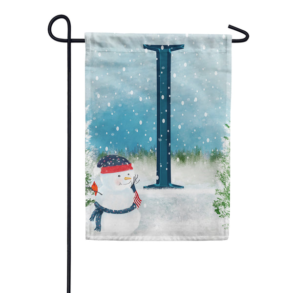 Let It Snow Watercolor Monogram Garden Flag