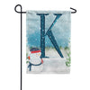 Let It Snow Watercolor Monogram Garden Flag