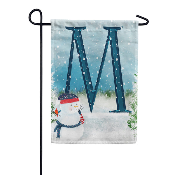 Let It Snow Watercolor Monogram Garden Flag