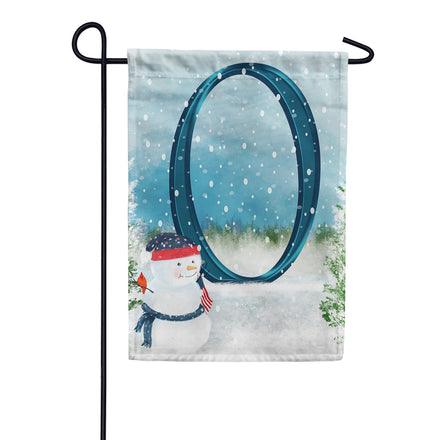 Let It Snow Watercolor Monogram Garden Flag