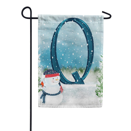 Let It Snow Watercolor Monogram Garden Flag