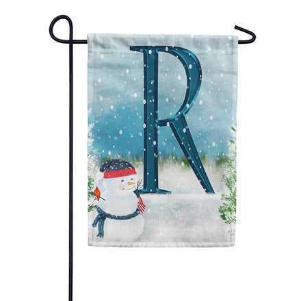 Let It Snow Watercolor Monogram Garden Flag