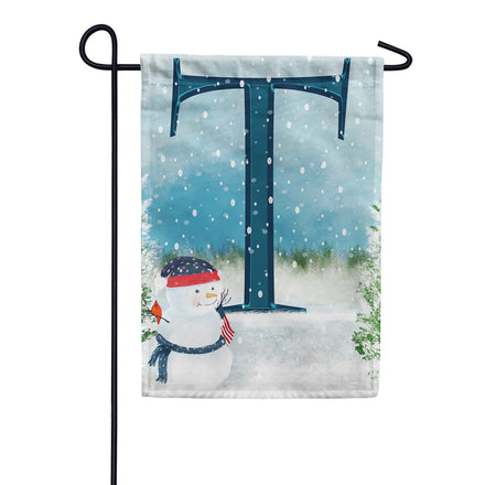 Let It Snow Watercolor Monogram Garden Flag