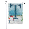 Let It Snow Watercolor Monogram Garden Flag