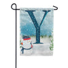 Let It Snow Watercolor Monogram Garden Flag