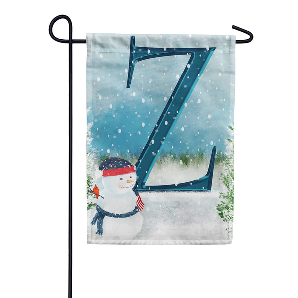 Let It Snow Watercolor Monogram Garden Flag