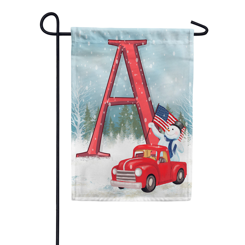 Happy Holidays America Monogram Garden Flag