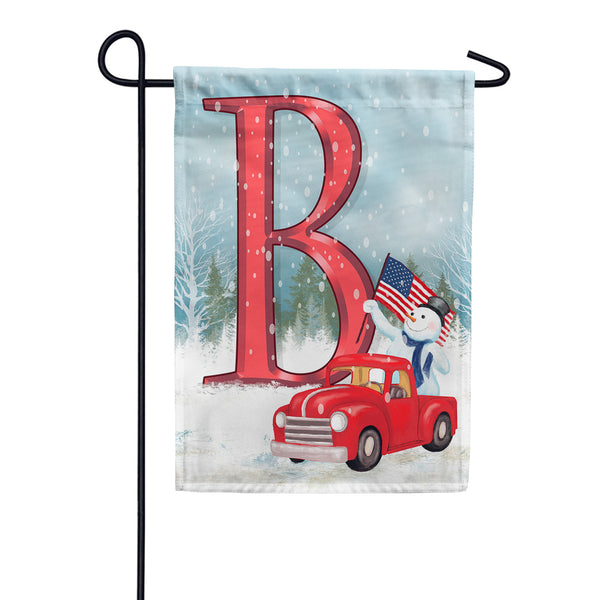 Happy Holidays America Monogram Garden Flag