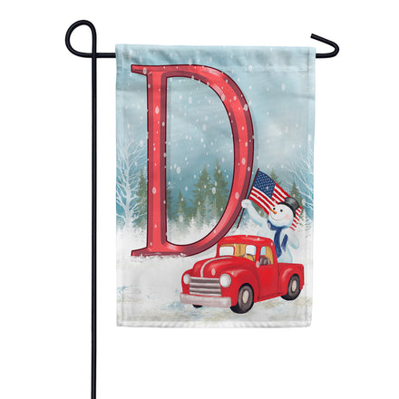 Happy Holidays America Monogram Garden Flag