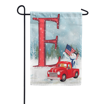 Happy Holidays America Monogram Garden Flag