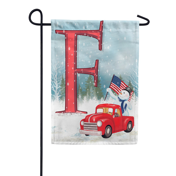 Happy Holidays America Monogram Garden Flag