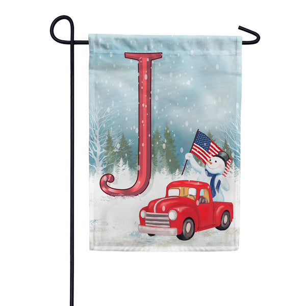 Happy Holidays America Monogram Garden Flag