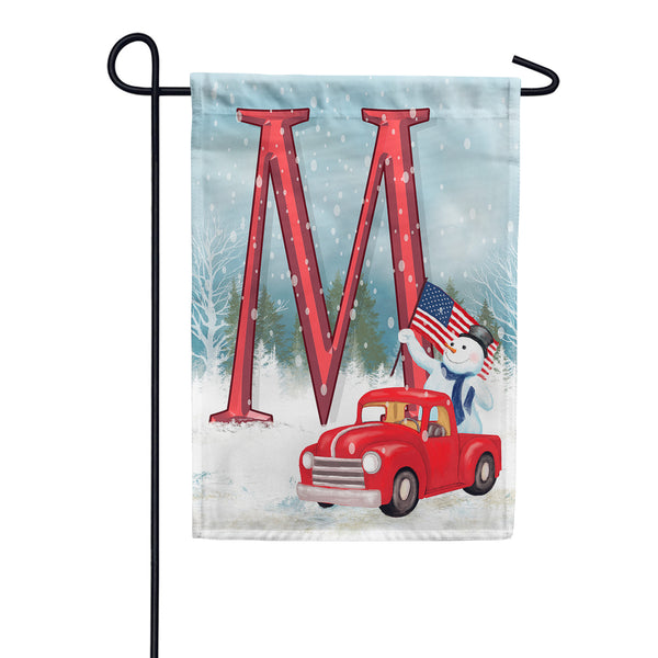 Happy Holidays America Monogram Garden Flag