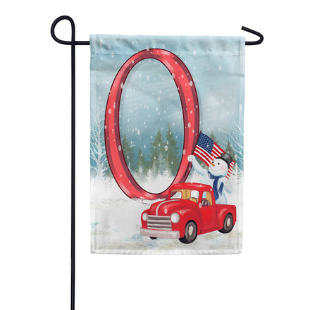 Happy Holidays America Monogram Garden Flag