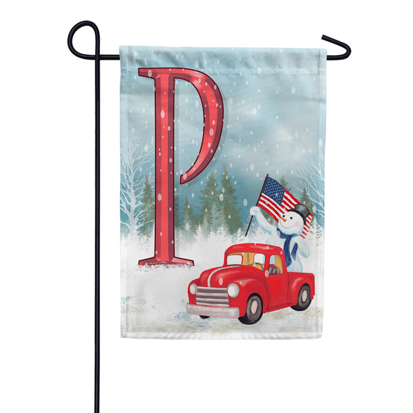 Happy Holidays America Monogram Garden Flag