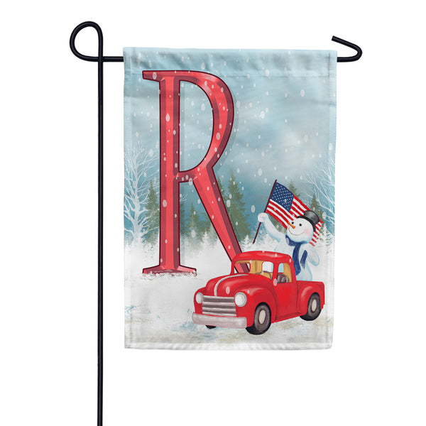 Happy Holidays America Monogram Garden Flag