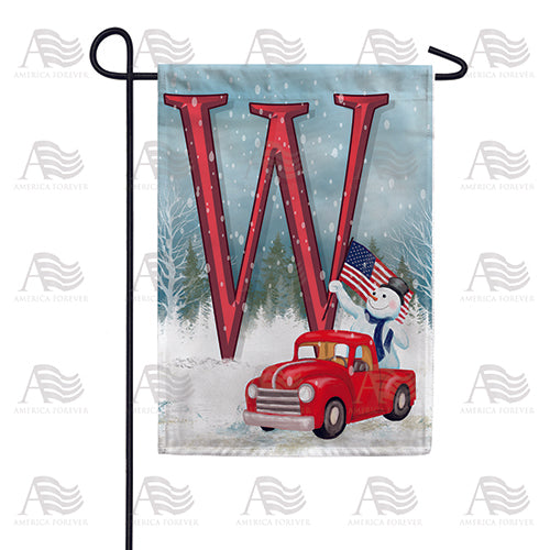 Happy Holidays America Monogram Garden Flag