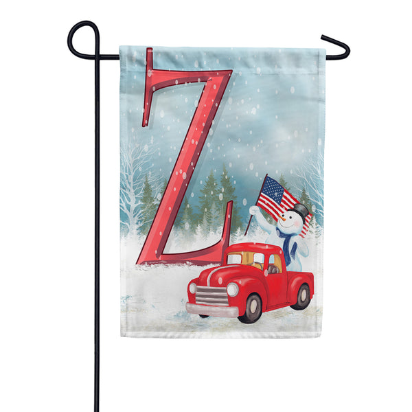 Happy Holidays America Monogram Garden Flag