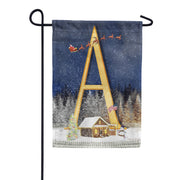 Santa Is Coming Monogram Garden Flag