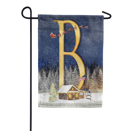 Santa Is Coming Monogram Garden Flag