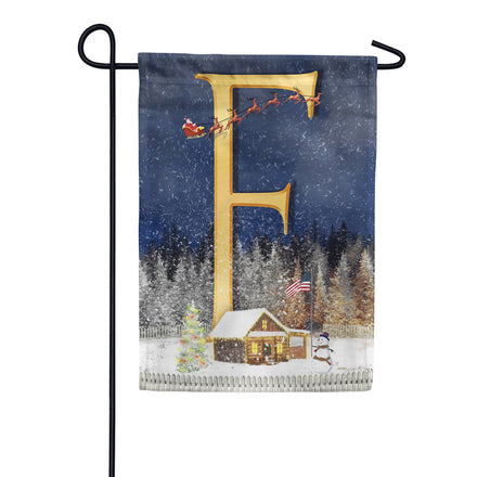 Santa Is Coming Monogram Garden Flag