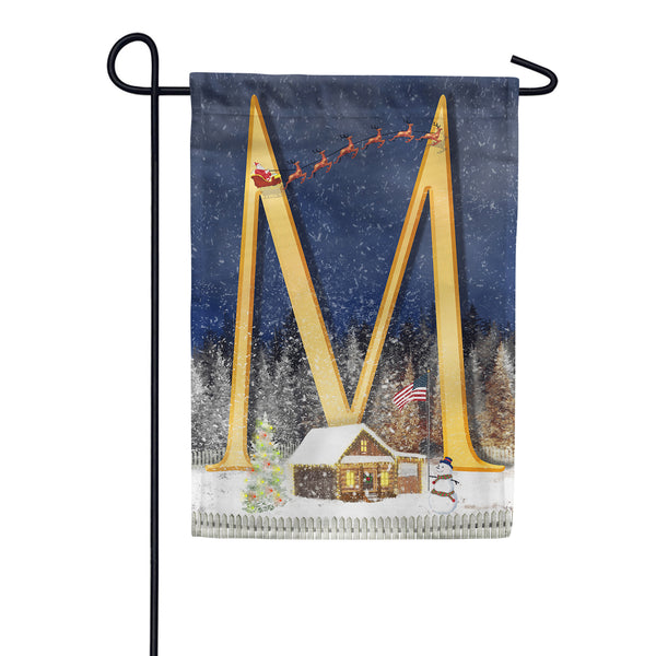 Santa Is Coming Monogram Garden Flag