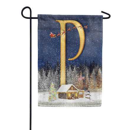 Santa Is Coming Monogram Garden Flag