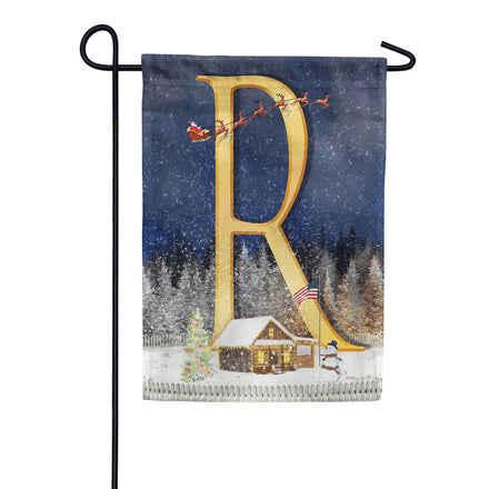 Santa Is Coming Monogram Garden Flag