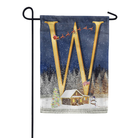 Santa Is Coming Monogram Garden Flag