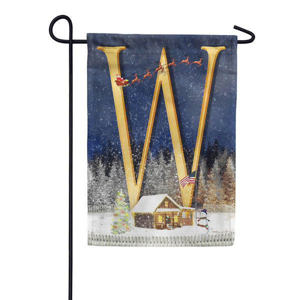 Santa Is Coming Monogram Garden Flag