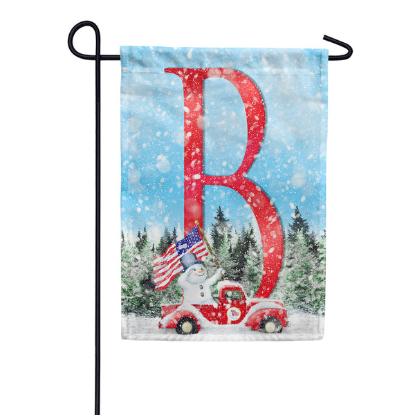 Stay Warm America Monogram Garden Flag