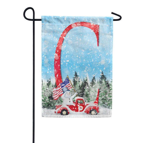 Stay Warm America Monogram Garden Flag