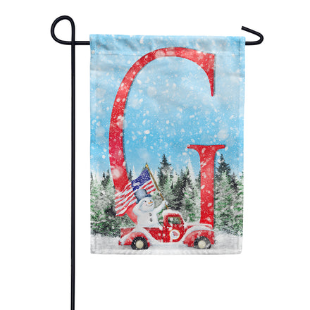 Stay Warm America Monogram Garden Flag