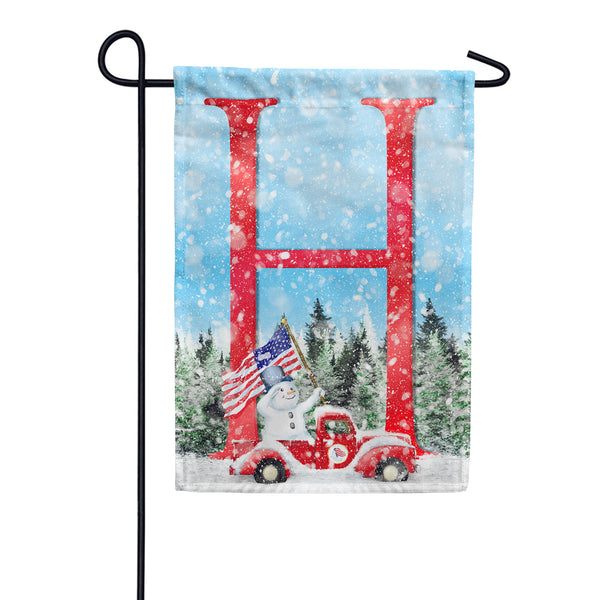 Stay Warm America Monogram Garden Flag