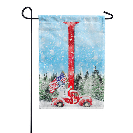 Stay Warm America Monogram Garden Flag