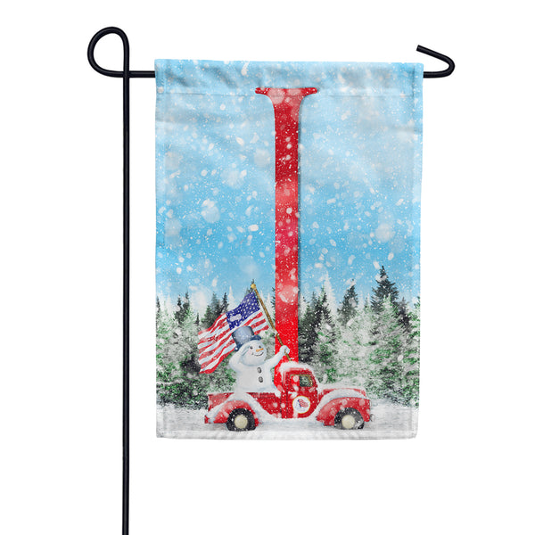 Stay Warm America Monogram Garden Flag