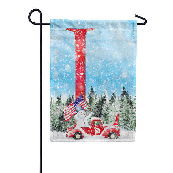 Stay Warm America Monogram Garden Flag