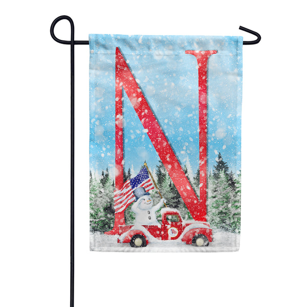 Stay Warm America Monogram Garden Flag