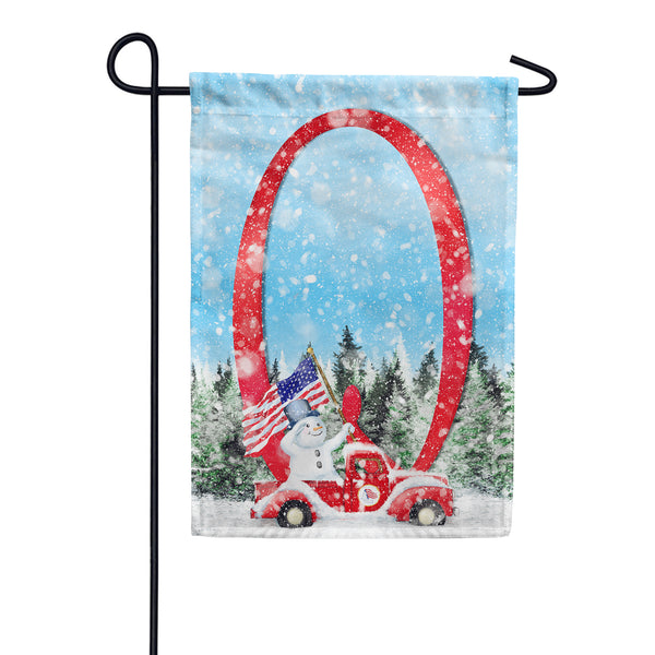 Stay Warm America Monogram Garden Flag