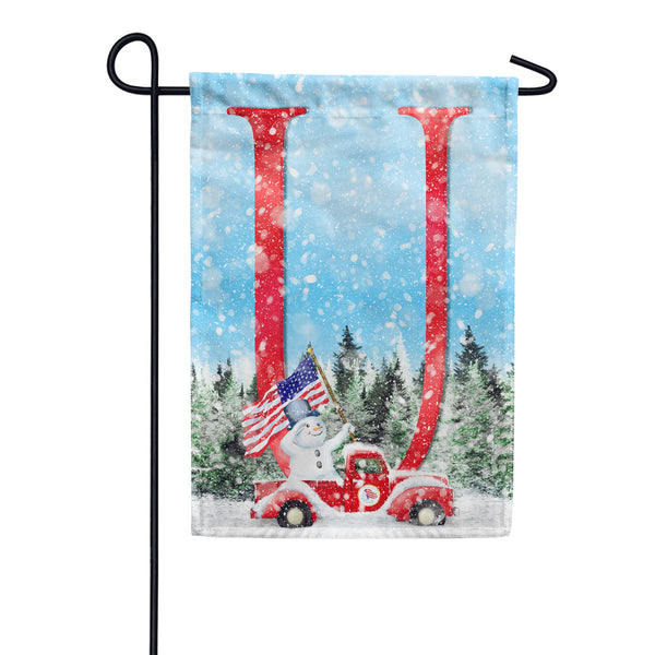 Stay Warm America Monogram Garden Flag