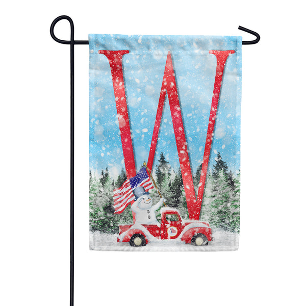 Stay Warm America Monogram Garden Flag