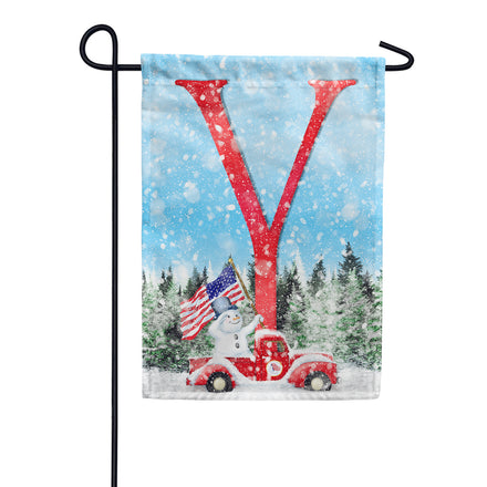 Stay Warm America Monogram Garden Flag