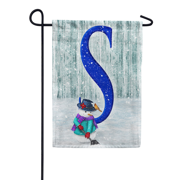 Just Keep Shovelin' Monogram Garden Flag