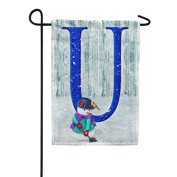 Just Keep Shovelin' Monogram Garden Flag