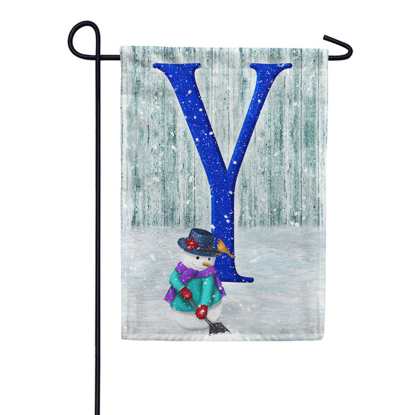 Just Keep Shovelin' Monogram Garden Flag