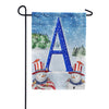 Uncle Snowman Monogram Garden Flag