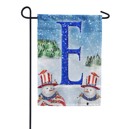 Uncle Snowman Monogram Garden Flag