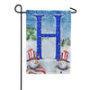 Uncle Snowman Monogram Garden Flag