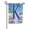 Uncle Snowman Monogram Garden Flag